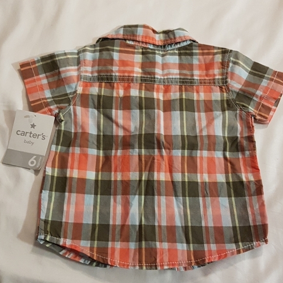 Carter's boys 6 months plaid button up nwt - Picture 4 of 4